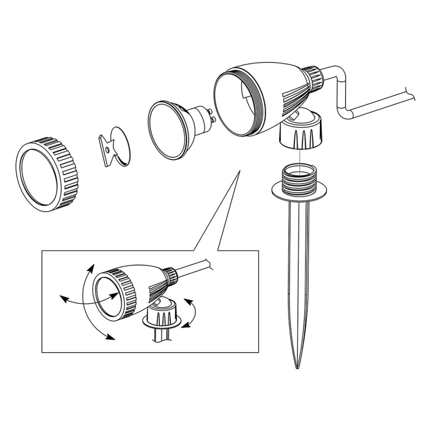 Eglo 98052 - Lámpara exterior LED RGB NEMA-C 1xGU10/5W/230V IP44