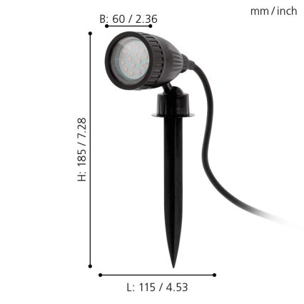 Eglo 98052 - LED RGB Lámpara de exterior NEMA-C 1xGU10/5W/230V IP44