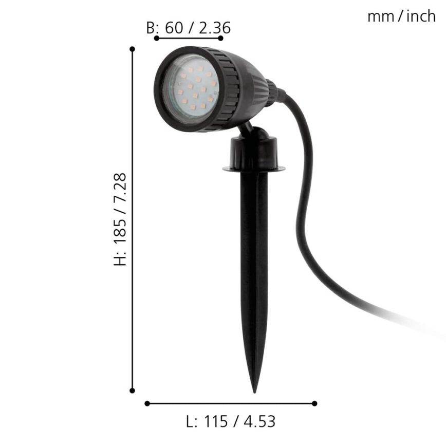 Eglo 98052 - LED RGB Lámpara de exterior NEMA-C 1xGU10/5W/230V IP44