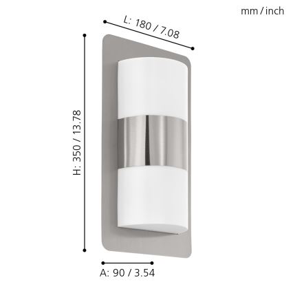 Eglo - Lámpara de exterior 2xE27/10W/230V IP4cromo mate