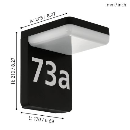 Eglo - LED Número de casa LED/11W/230V IP44