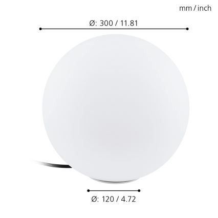 Eglo - Lámpara de pie de exterior 1xE27/40W/230V IP65 ø300