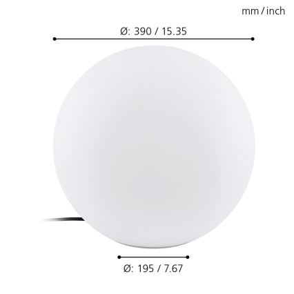 Eglo - Lámpara de pie de exterior 1xE27/40W/230V IP65 ø390