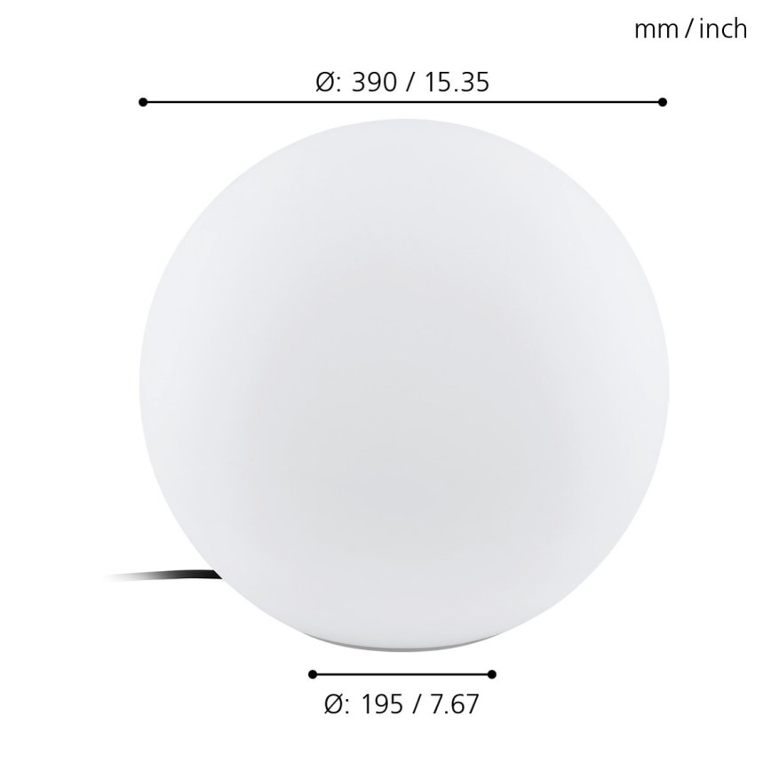 Eglo - Lámpara de pie de exterior 1xE27/40W/230V IP65 ø390