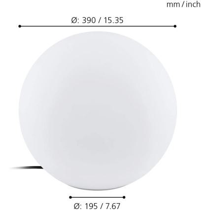 Eglo 98106 - Lámpara exterior LED RGBW MONTEROLO-C 1xLED/9W/230V IP65 Ø390
