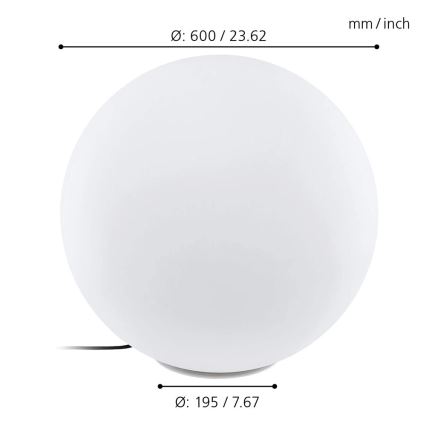 Eglo - Lámpara de exterior LED RGBW MONTEROLO-C 1xLED/9W/230V IP65 ø600