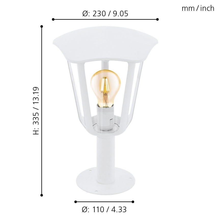 Eglo 98117 - Lámpara de exterior MONREALE 1xE27/60W/230V IP44 altura 335 blanco