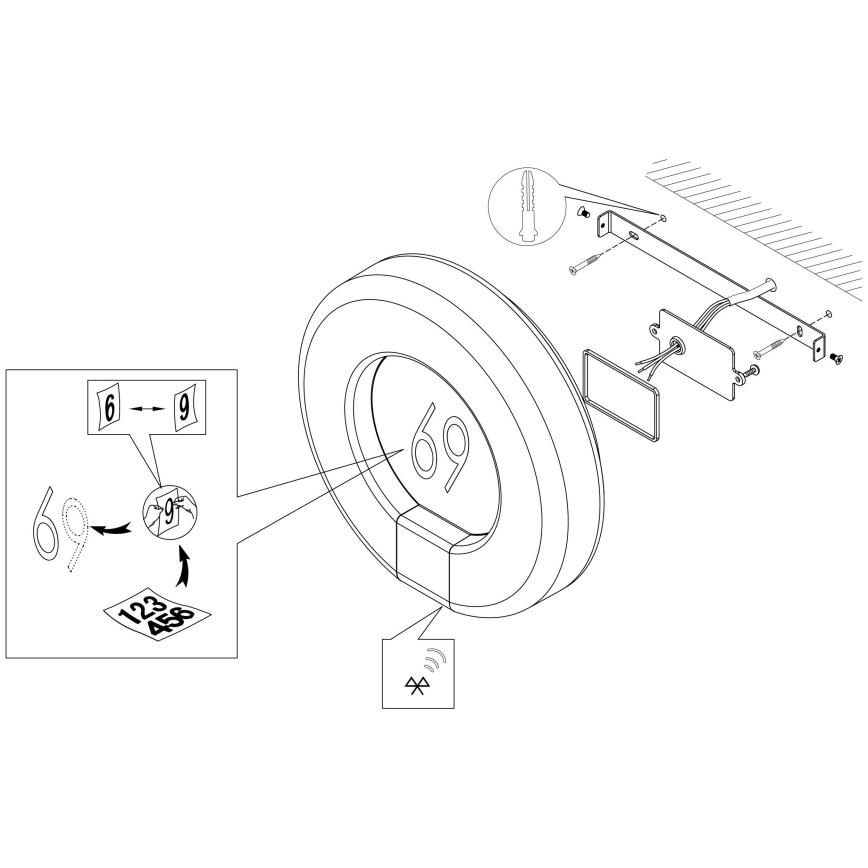 Eglo 98145 - Número de casa LED regulable MARCHESA-C LED/15W/230V IP44