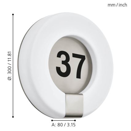 Eglo - LED Número de casa LED/15W/230V IP44