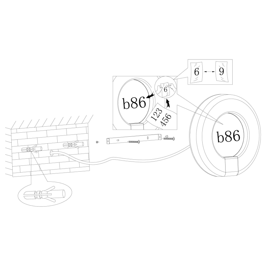 Eglo - LED Número de casa LED/15W/230V IP44