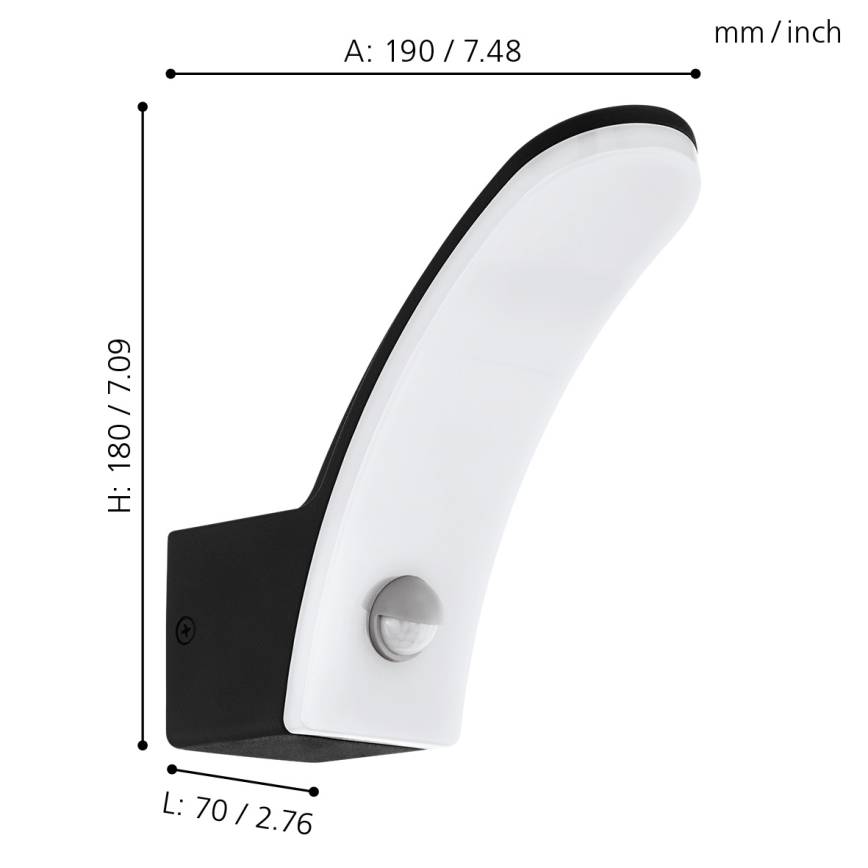 Eglo - Aplique LED exterior con sensor LED/11W/230V IP44