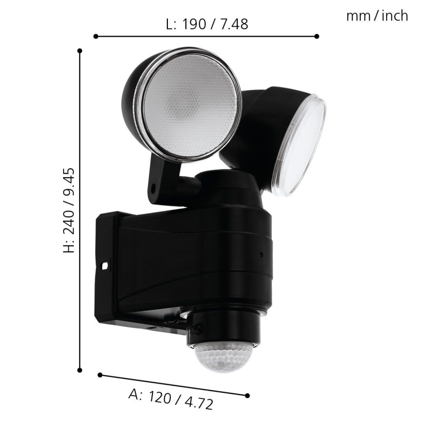 Eglo - Aplique LED exterior con sensor 2xLED/4W/4xLR1IP44