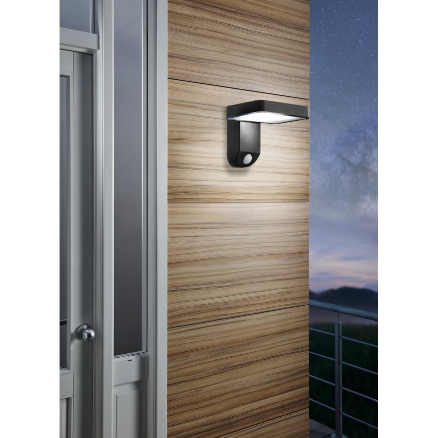 Eglo - Lámpara de Pared Solar LED con Sensor LED/4,5W/3,7V 2200 mAh IP44