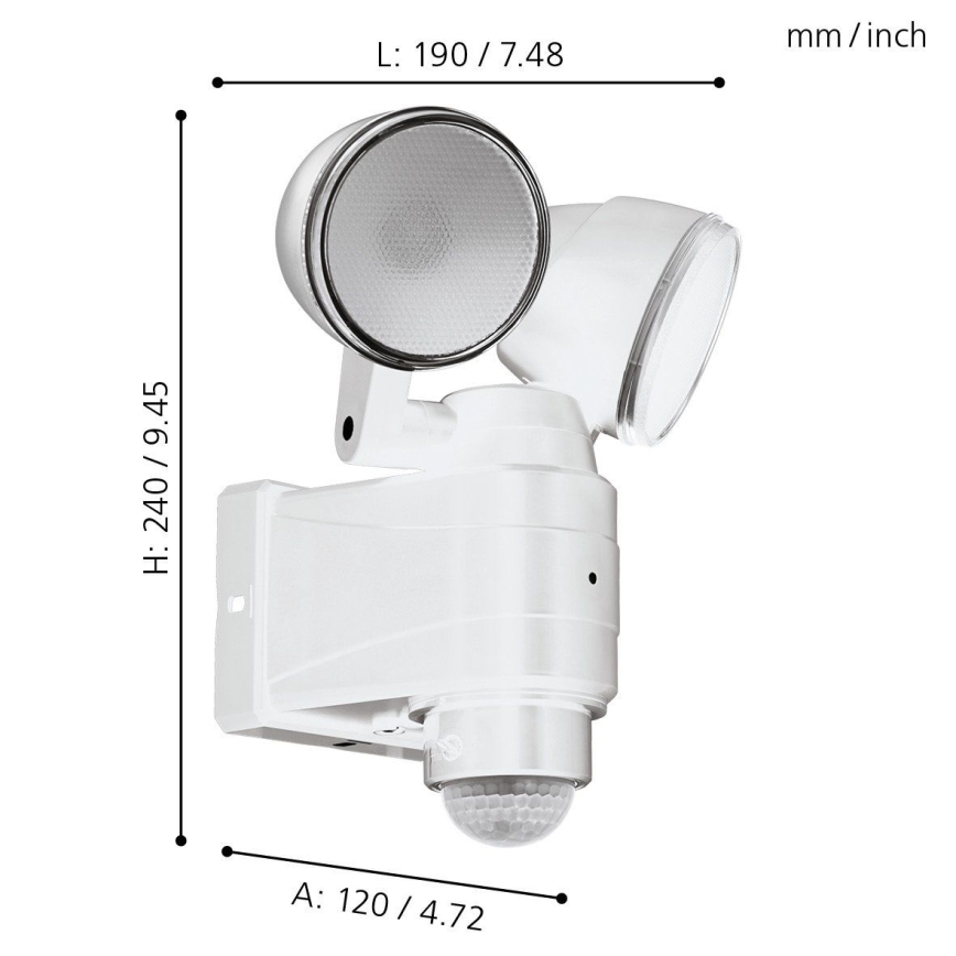 Eglo - Luminaria LED para exterior con sensor 2xLED/4W/4xLR14 IP44