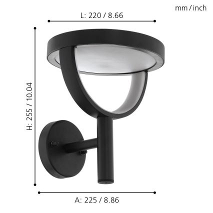 Eglo 98234 - Lámpara de pared LED exterior FRANCARI-C LED/15W/230V IP44