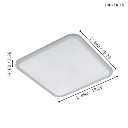 Eglo 98258 - Lámpara de techo LED regulable COGOLETO LED/30W/230V + mando a distancia