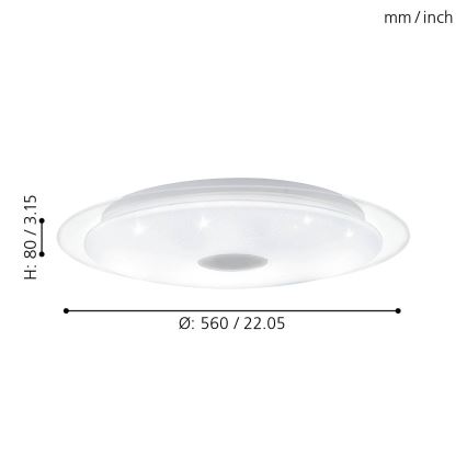 Eglo - Lámpara de techo LED regulable LED/36W/230V con mando a distancia
