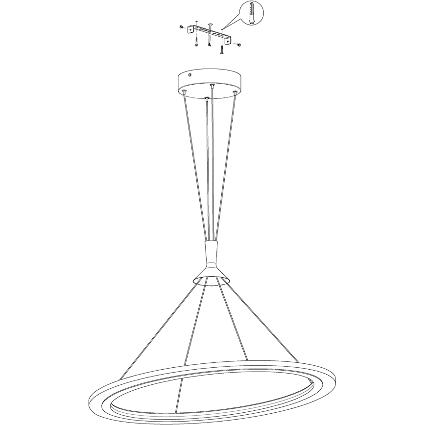 Eglo 98427 - Lámpara colgante LED RGB regulable con cable HORNITOS-C LED/37W/230V + mando a distancia