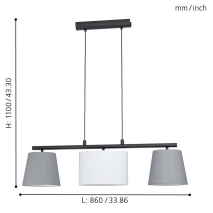 Eglo - Lámpara colgante 3xE14/25W/230V
