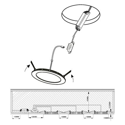 Eglo - Set de 3 luminarias empotrables LED para baño FUEVA 1xLED/2,8W/230V IP44, acabado cromado brillante, Ø 8,5 cm