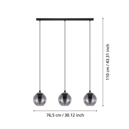 Eglo - Lámpara colgante 3xE27/40W/230V