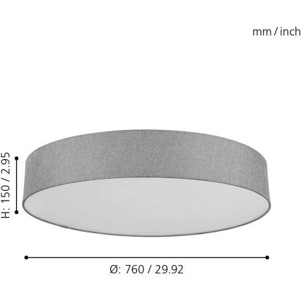 Eglo - Plafón LED RGBW regulable ROMAO-C LED/45W/230V + control remoto