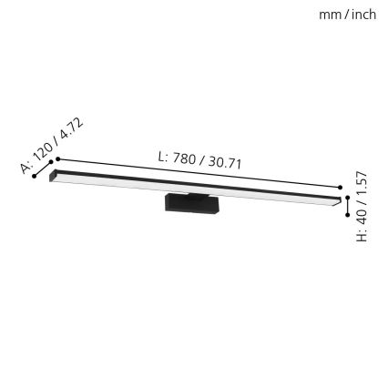 Eglo - Iluminación LED para espejos de baño LED/14W/230V 4000K 78 cm IP44