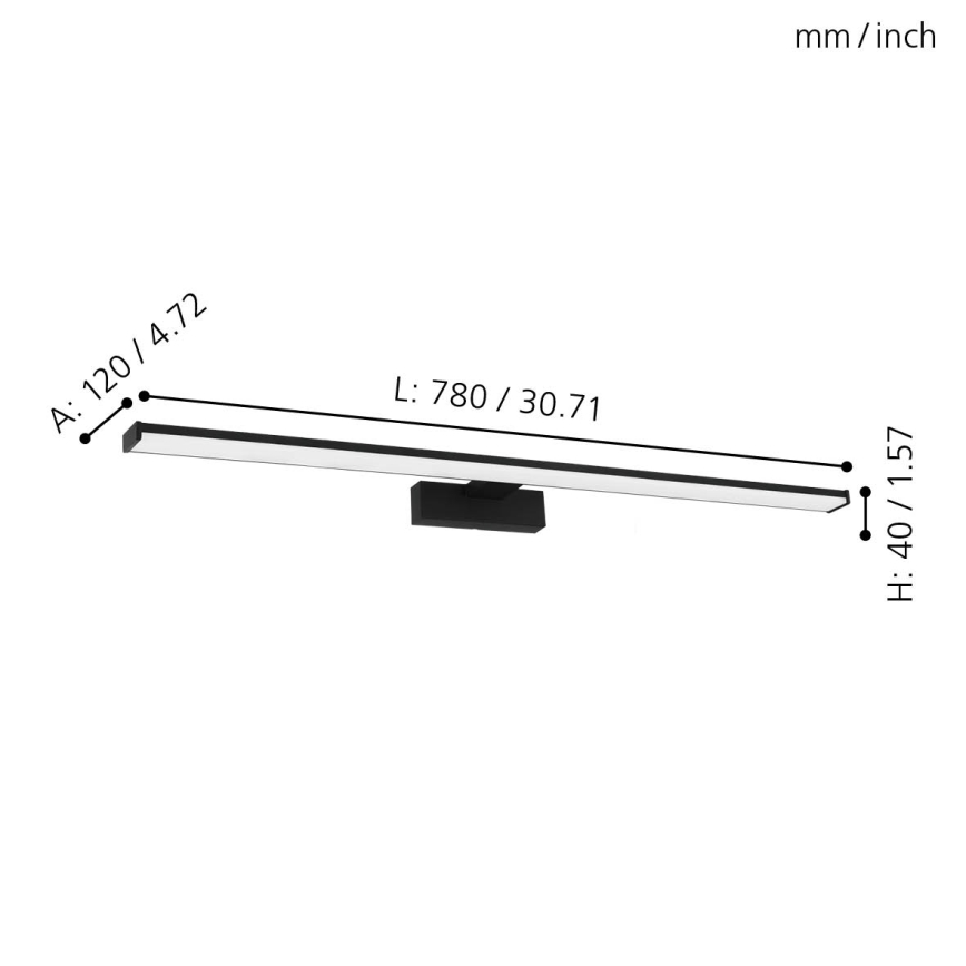 Eglo - Iluminación LED para espejos de baño LED/14W/230V 4000K 78 cm IP44