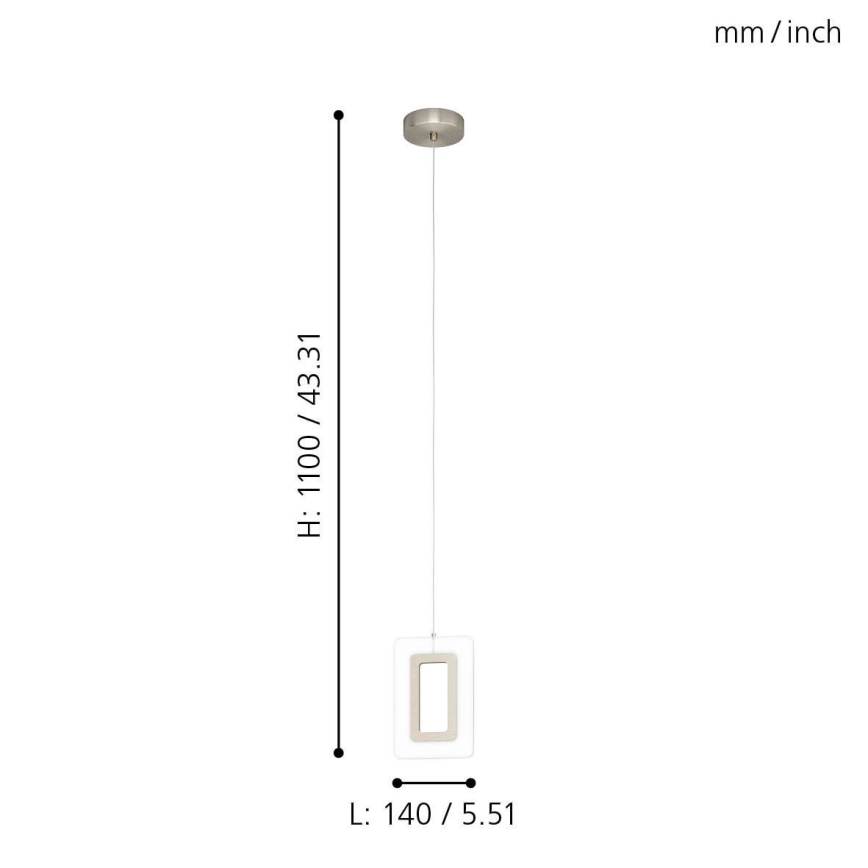 Eglo - Lámpara LED colgante LED/5,4W/230V