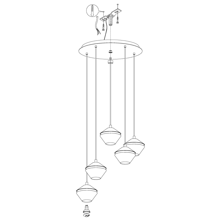 Eglo - Lámpara LED colgante 5xGU10/5W/230V
