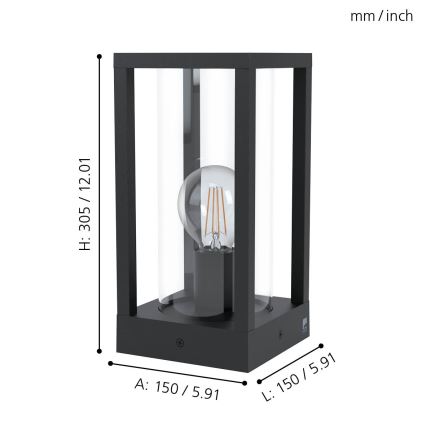 Eglo - Lámpara de exterior 1xE27/40W/230V IP54