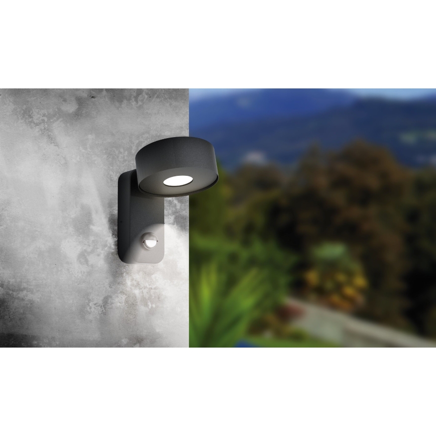 Eglo - LED Aplique exterior con sensor LED/6W/230V IP44
