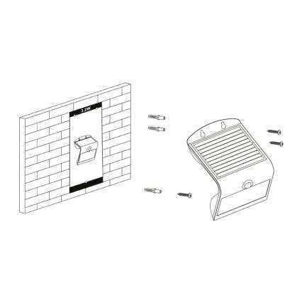 Eglo - Lámpara solar con sensor LED/3,2W/3,7V 2000 mAh IP54