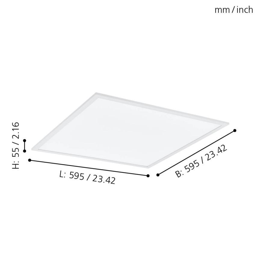 Eglo - Plafón regulable RGBW LED/32,5W/230V 2700-6500K 60x60 cm + control remoto