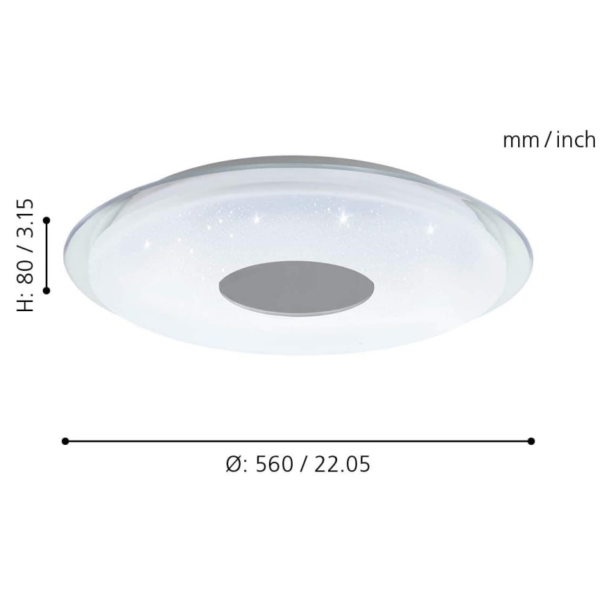 Eglo - Plafón LED RGB regulable LANCIANO-C LED/38W/230V + CR