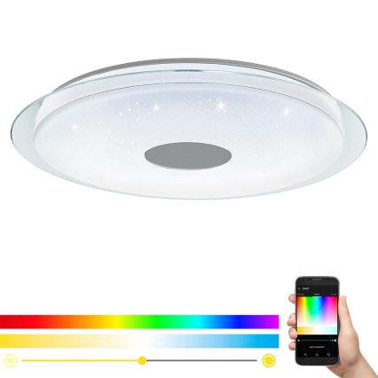 Eglo - Lámpara de techo LED RGB regulable LANCIANO-C LED/53W/230V + mando a distancia