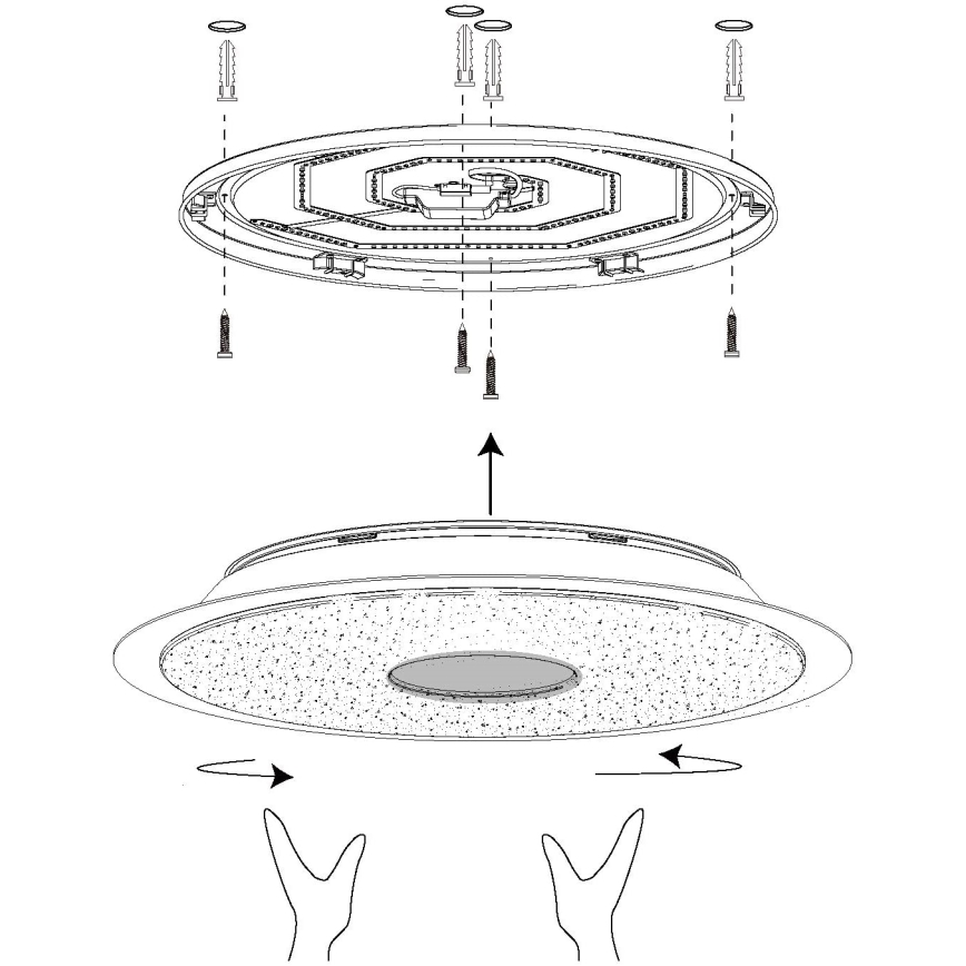 Eglo - Plafón LED RGB regulable LANCIANO-C LED/53W/230V + CR