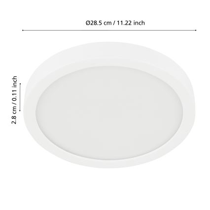 Eglo - Luminaria de techo LED regulable para baño LED/19,5W/230V 2700-6500K IP44 ZigBee Ø 28,5 cm