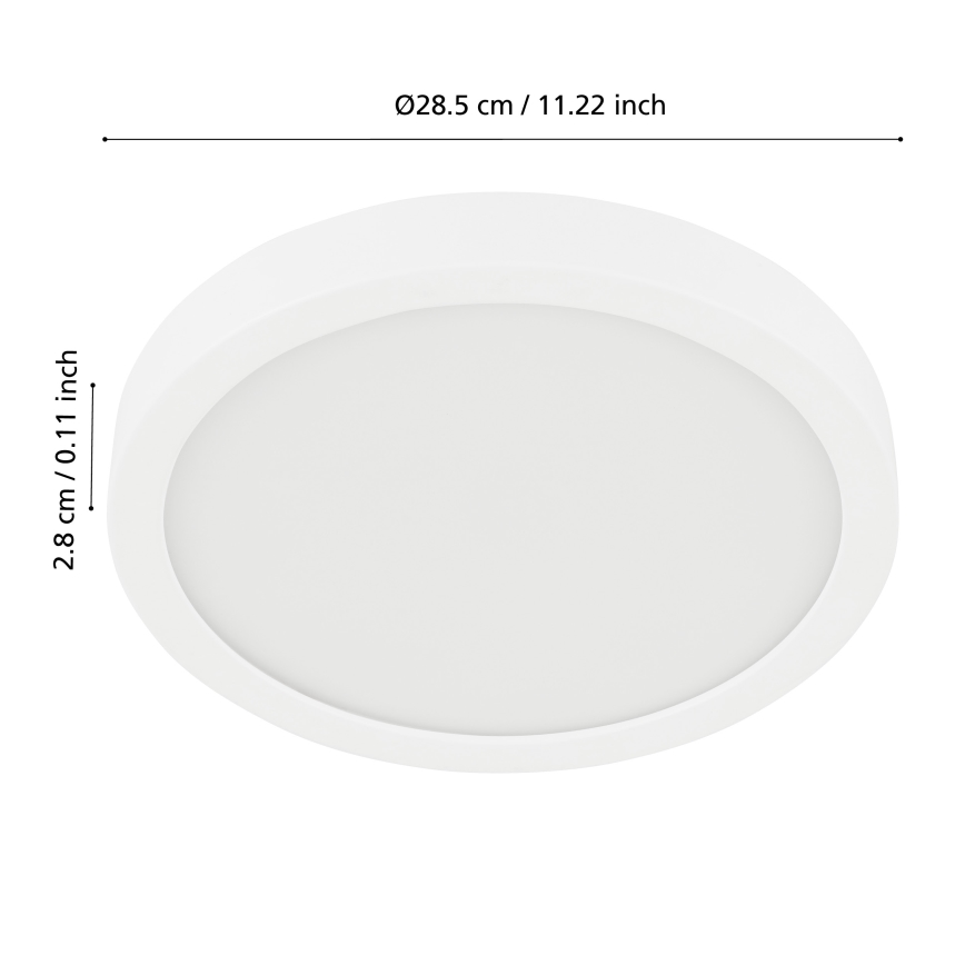 Eglo - Luminaria de techo LED regulable para baño LED/19,5W/230V 2700-6500K IP44 ZigBee Ø 28,5 cm