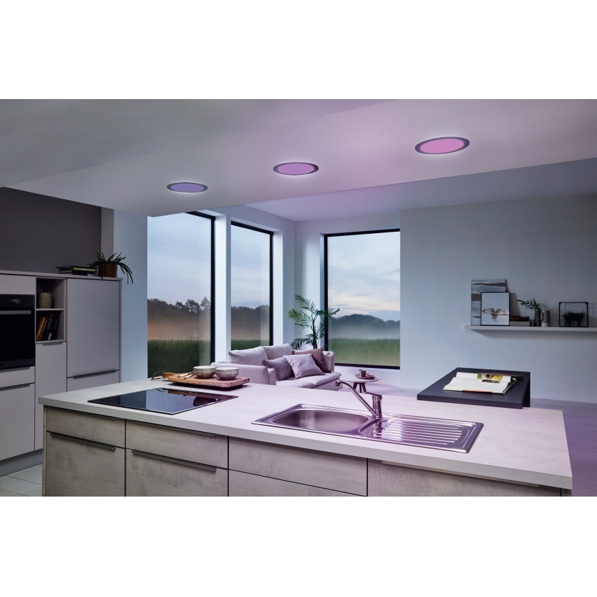 Eglo - Luminaria empotrable LED regulable para baño, 16,5 W, 230 V, IP44, ZigBee, diámetro 21,6 cm