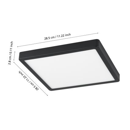 Eglo - Luminaria LED regulable para baño LED/19,5W/230V IP44 ZigBee 28,5x28,5 cm