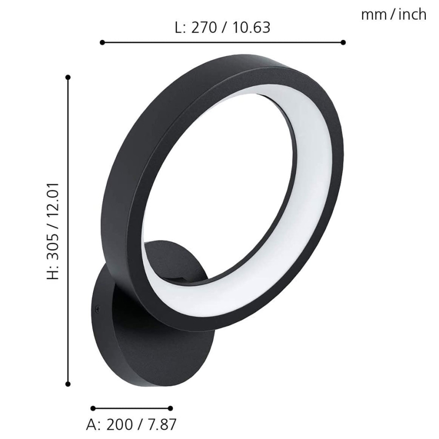 Eglo - Aplique LED RGB regulable MARGHERA-C LED/16W/230V