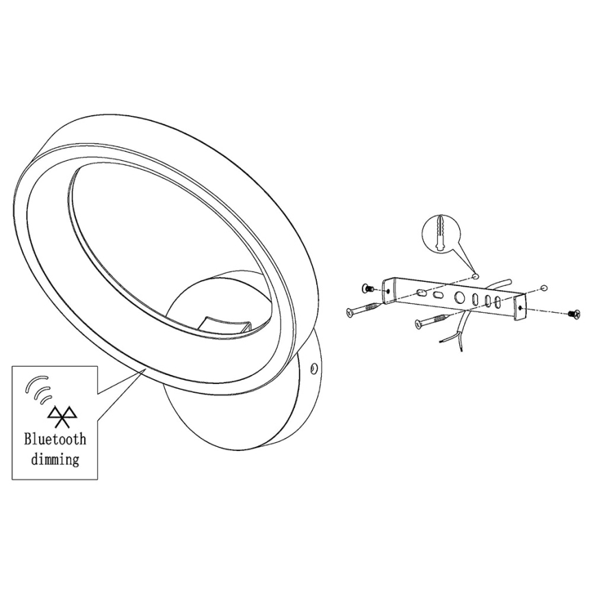 Eglo - Aplique LED RGB regulable MARGHERA-C LED/16W/230V