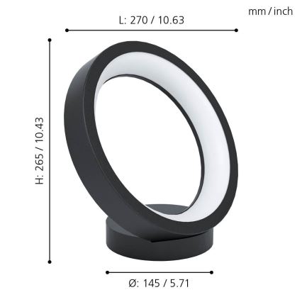Eglo - Lámpara de mesa LED RGB regulable MARGHERA-C LED/16W/230V