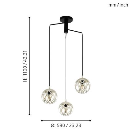 Eglo - Lámpara colgante 3xE27/60W/230V
