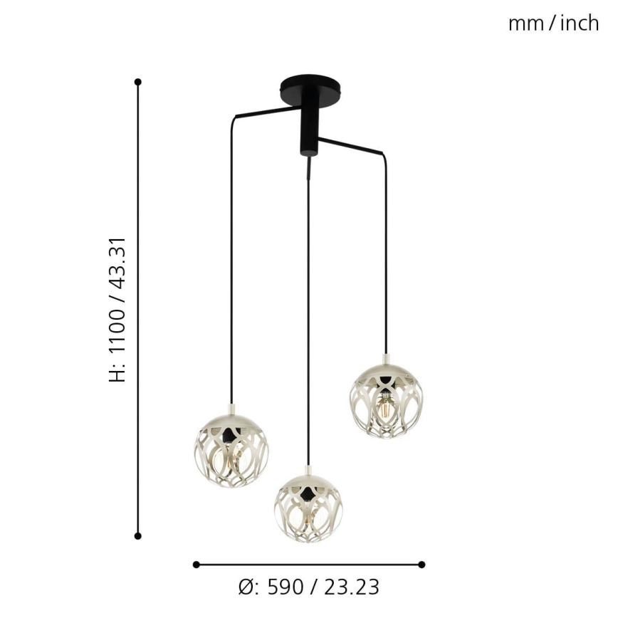 Eglo - Lámpara colgante 3xE27/60W/230V