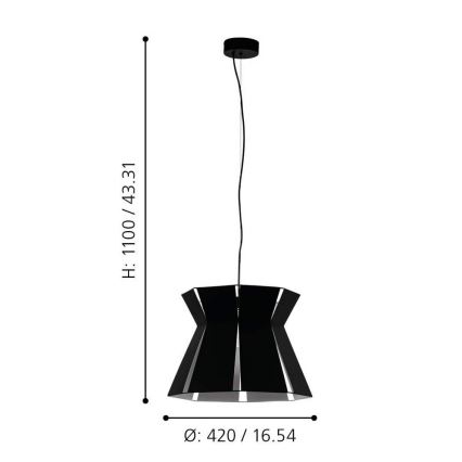Eglo - Lámpara colgante 1xE27/40W/230V