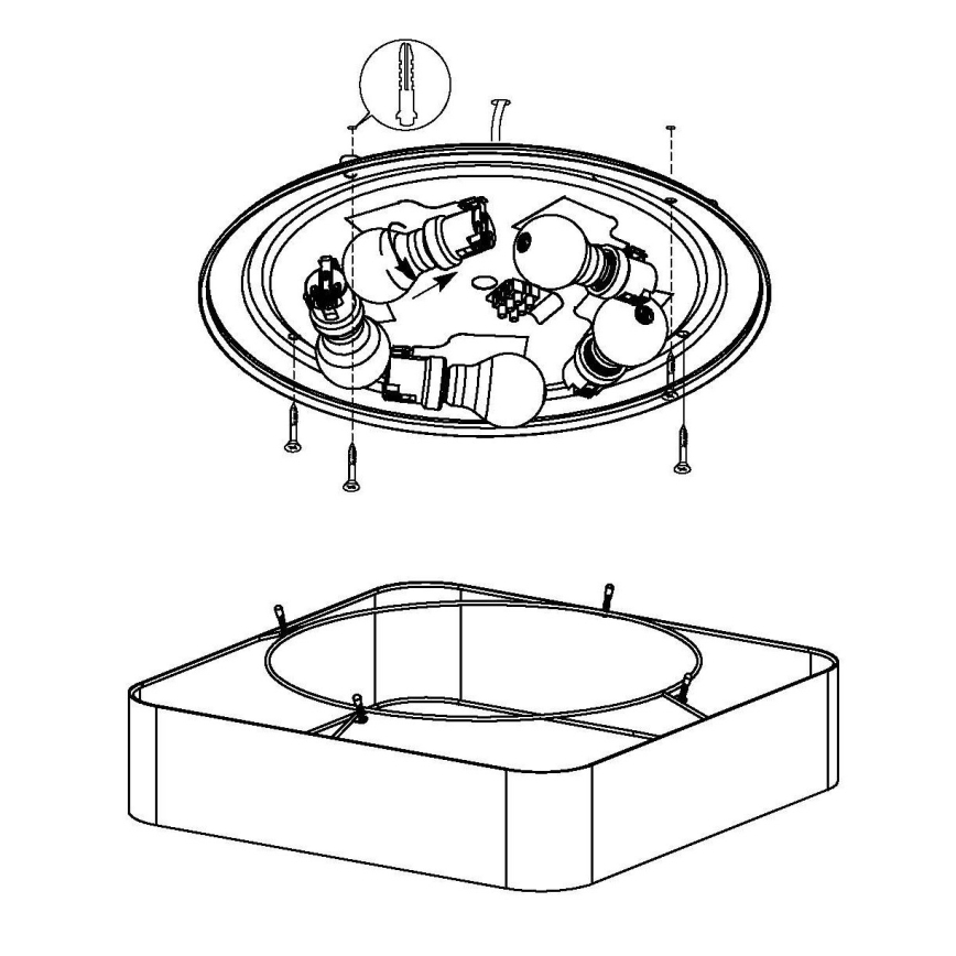 Eglo - Plafón 5xE27/25W/230V