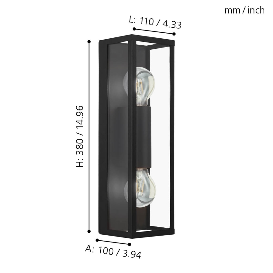 Eglo - Aplique de baño 2xE27/60W/230V IP44