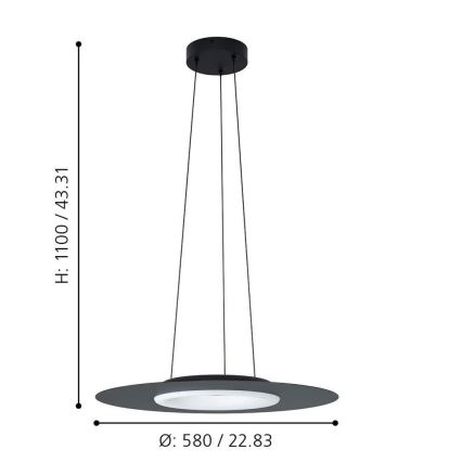 Eglo - LED RGB Lámpara colgante COMPO ROSSO-C LED/16W/230V